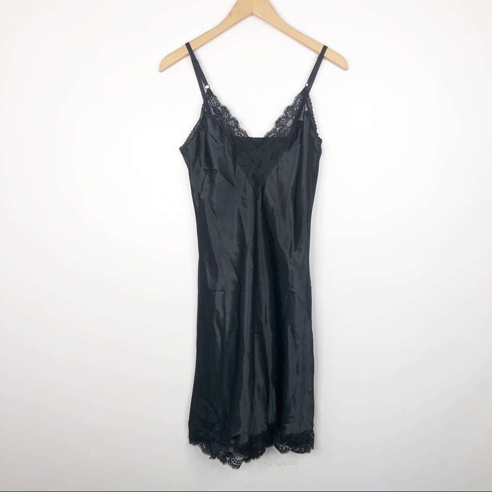 Farr West Black Lace Slip Chemise Dress